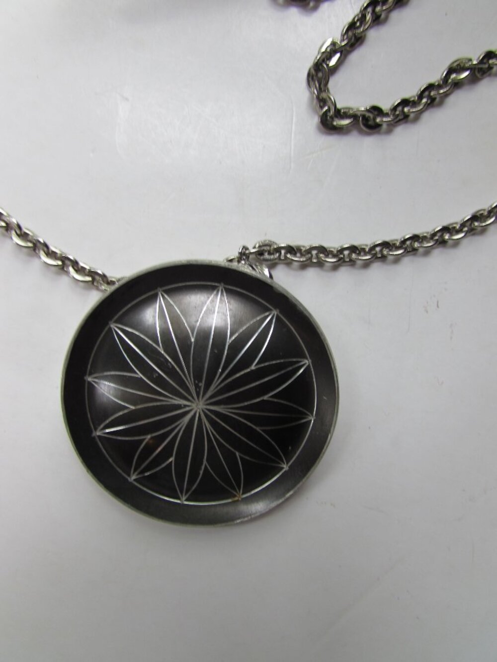 Vintage Jorgen Jensen Pewter Pendant Necklace Handmade Denmark
